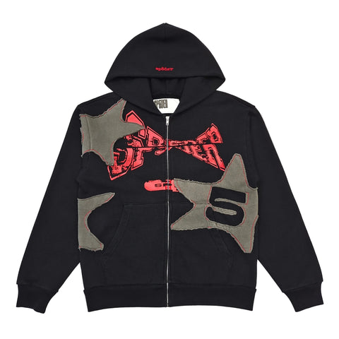 Sp5der Big Star Full Zip Hoodie 'Black'