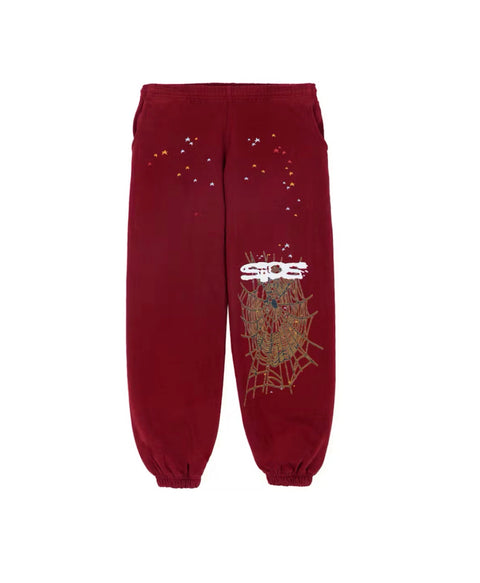 Sp5der Maroon Sweatpants